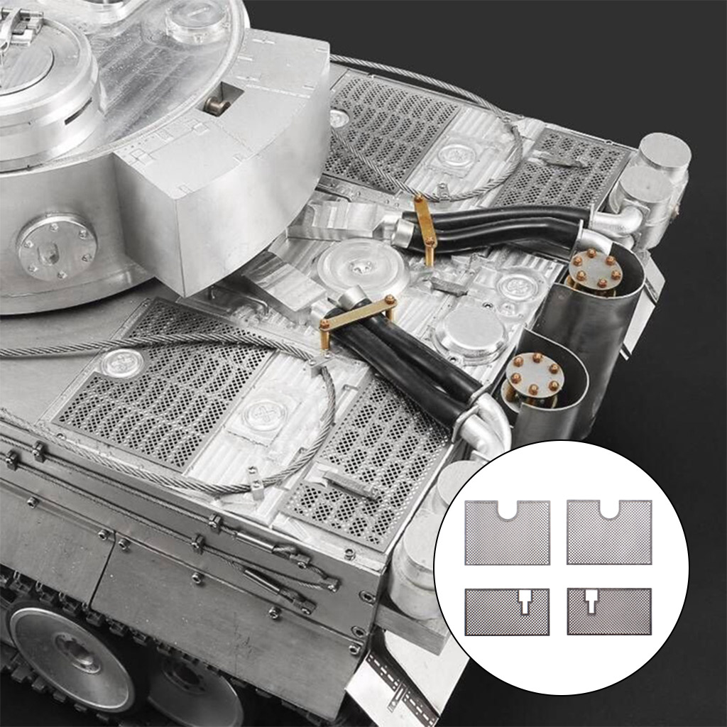 4Pcs Metal Protective Net Armored Guard Plate for 1/16 Heng Long German Tiger 3818 RC Tank DIY Accessory Parts