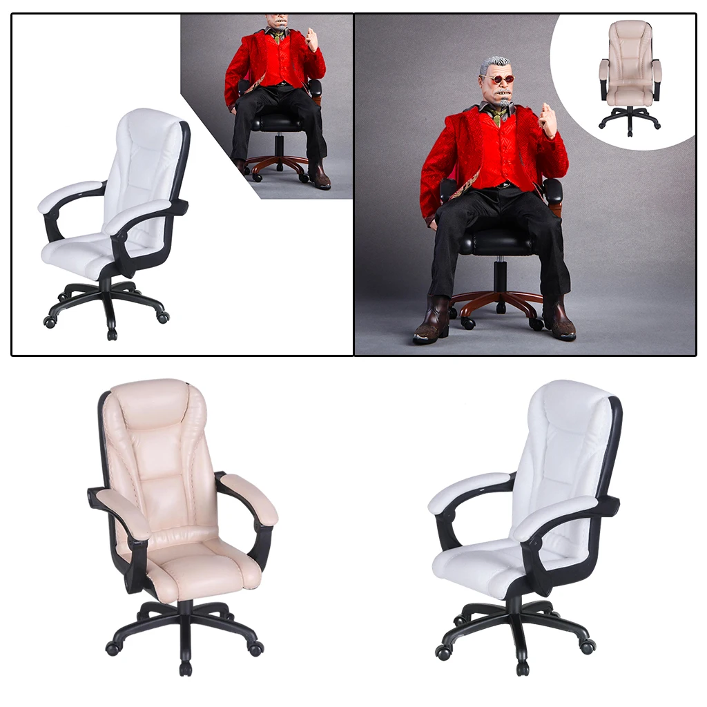 1:6 PVC Male Soldier Swivel Chair Handmade Army Office Chair Toys for 12 Inch HT Action Figures Accessory