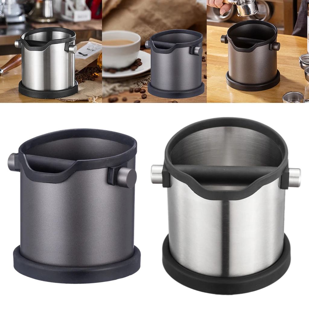 Stainless Steel Espresso Coffee Knock Box Espresso Waste Bin Residue Dump Waste Bucket for Coffee Machine Removable for Barista