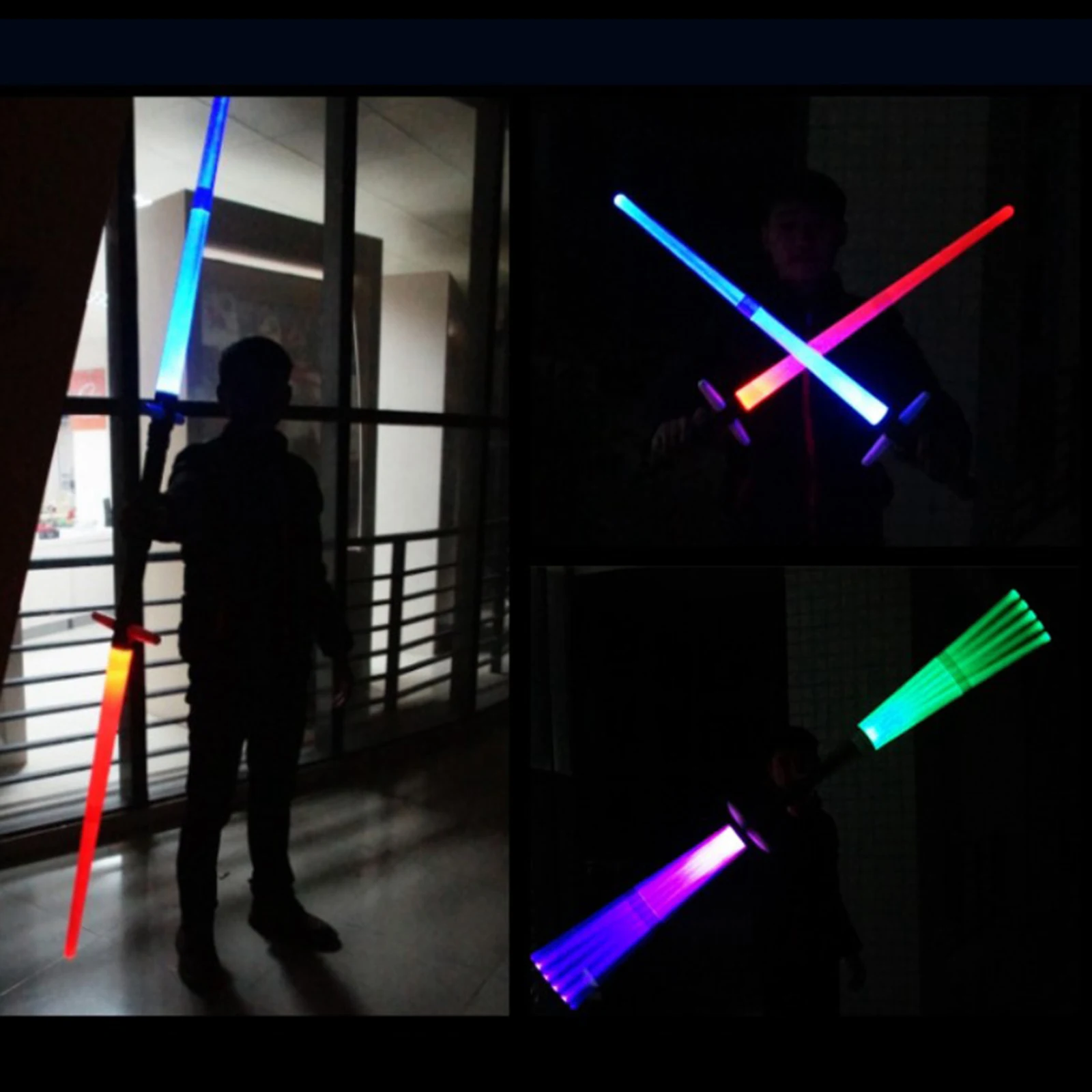 2-in-1 LED Flashing Lightsaber Roleplay War Fighters Toy Birthday Presents