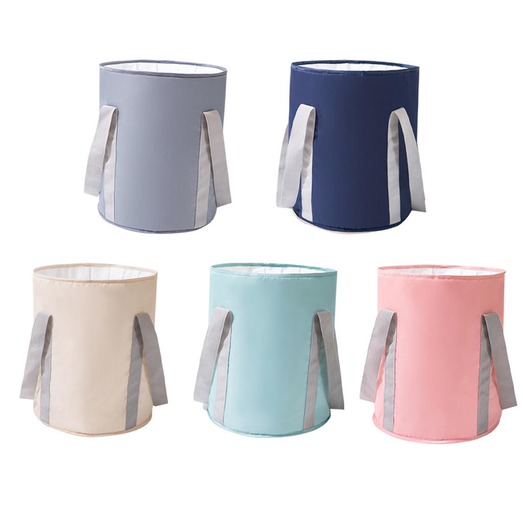 Folded Foot Soak Bath Basin Foot Bath Tub Laundry Tub Washing Basket Washbasin Feet Soaking Bag for Car Travel Washing Gardening