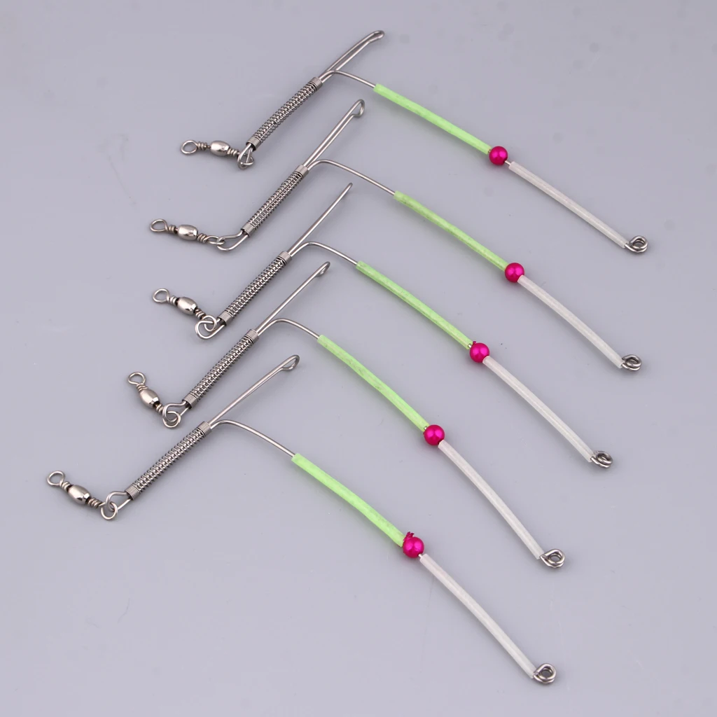 Pack of 5pcs Glow in the Dark Anti- Bent Booms w/ Swivel Rig Tube Spring Bead