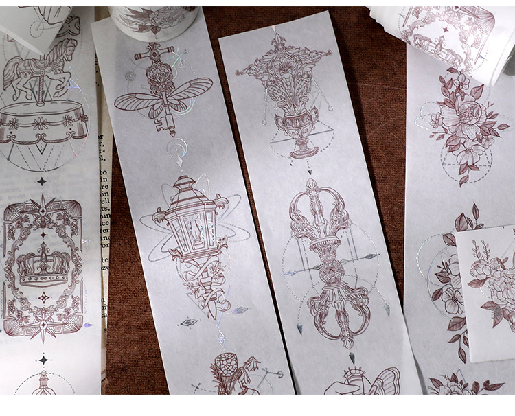 1 Rolle West Sea Notes Serie Washi Tape Laser Silber Einfach Ins Style Handbuch Tagebuch DIY Release Dekoration Aufkleber – Detail 6