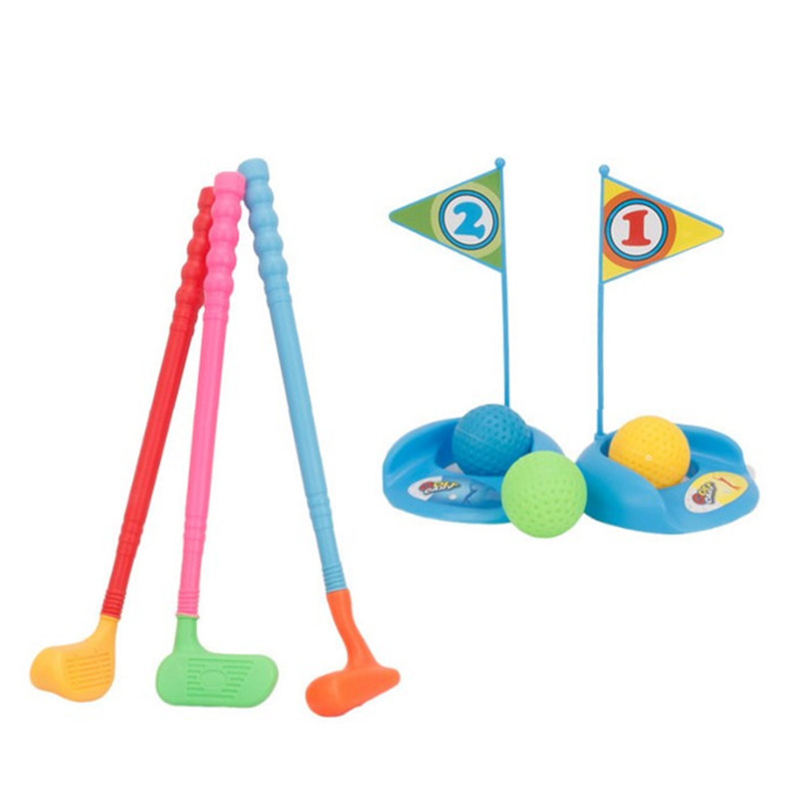 Plastic Golfer Toy Toddler Golf Game Toy Set Plastic Golf Clubs Educational Golf Toys Sets for Kids Adults(Random Color)