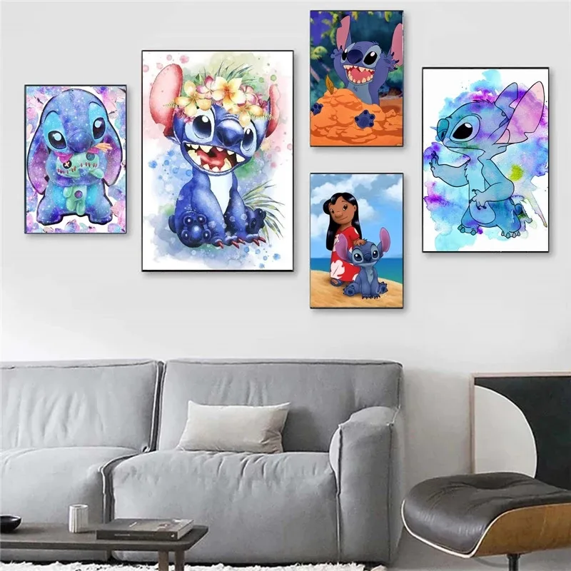 Quadros de pintura em tela do anime disney, quadros de decoração para  quarto de crianças, estampas fofas de desenhos animados - AliExpress