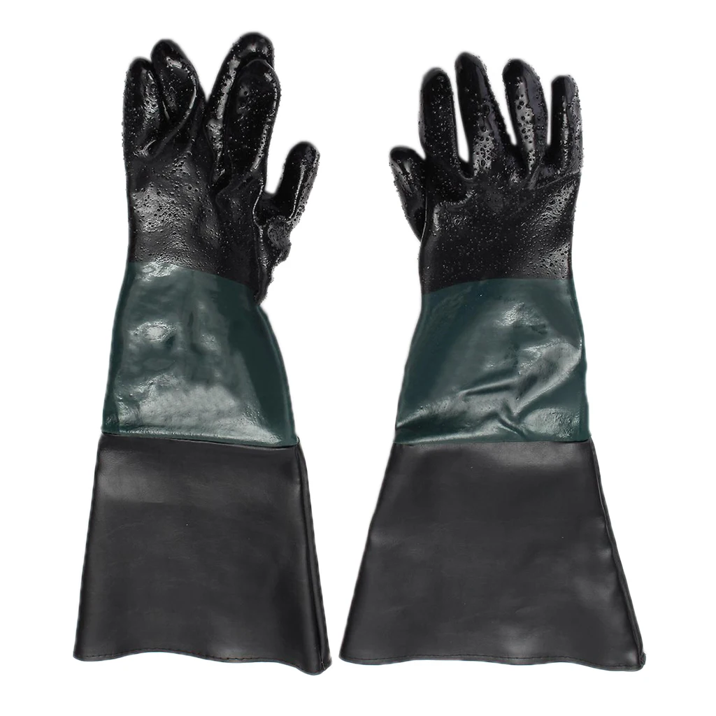gants de sablage longs en gants de protection pour le remplacement de gantelet de cabine de paire