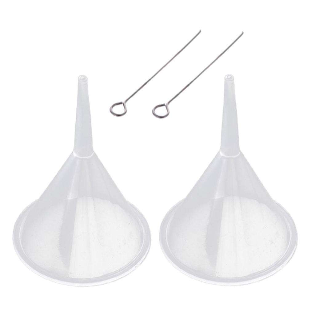 2 Piece Mini Funnel Plastic Metal Small Funnels For Cremation Jewelry Fill Kit