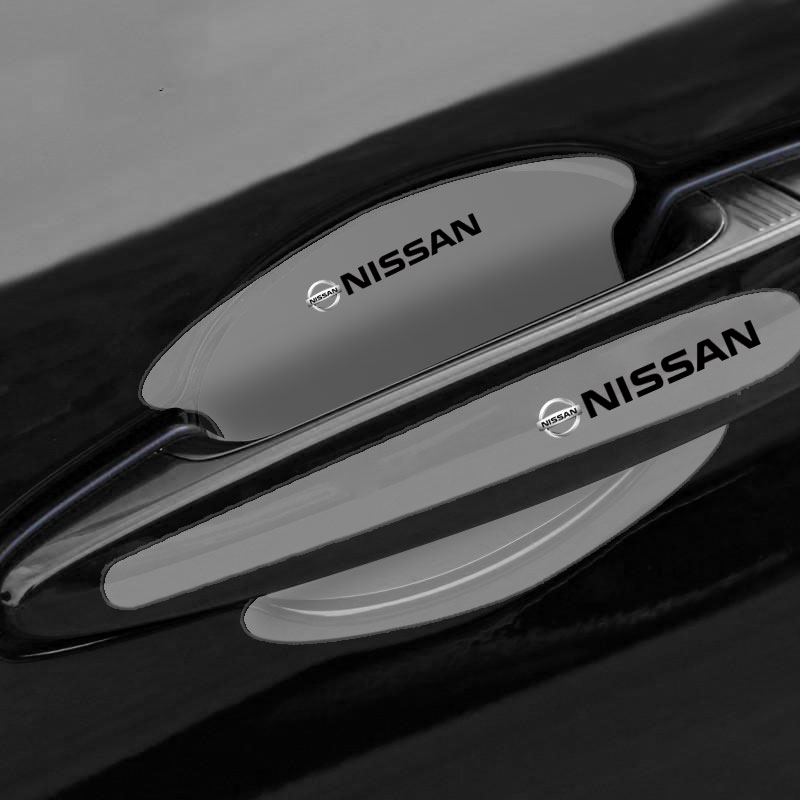 8pcs Car Door Handle Sticker Automotive Stickers For Nissans Tiida Sylphy Teana Note X-Trail 1 2 T31 T32 Serena Almera Qashqai