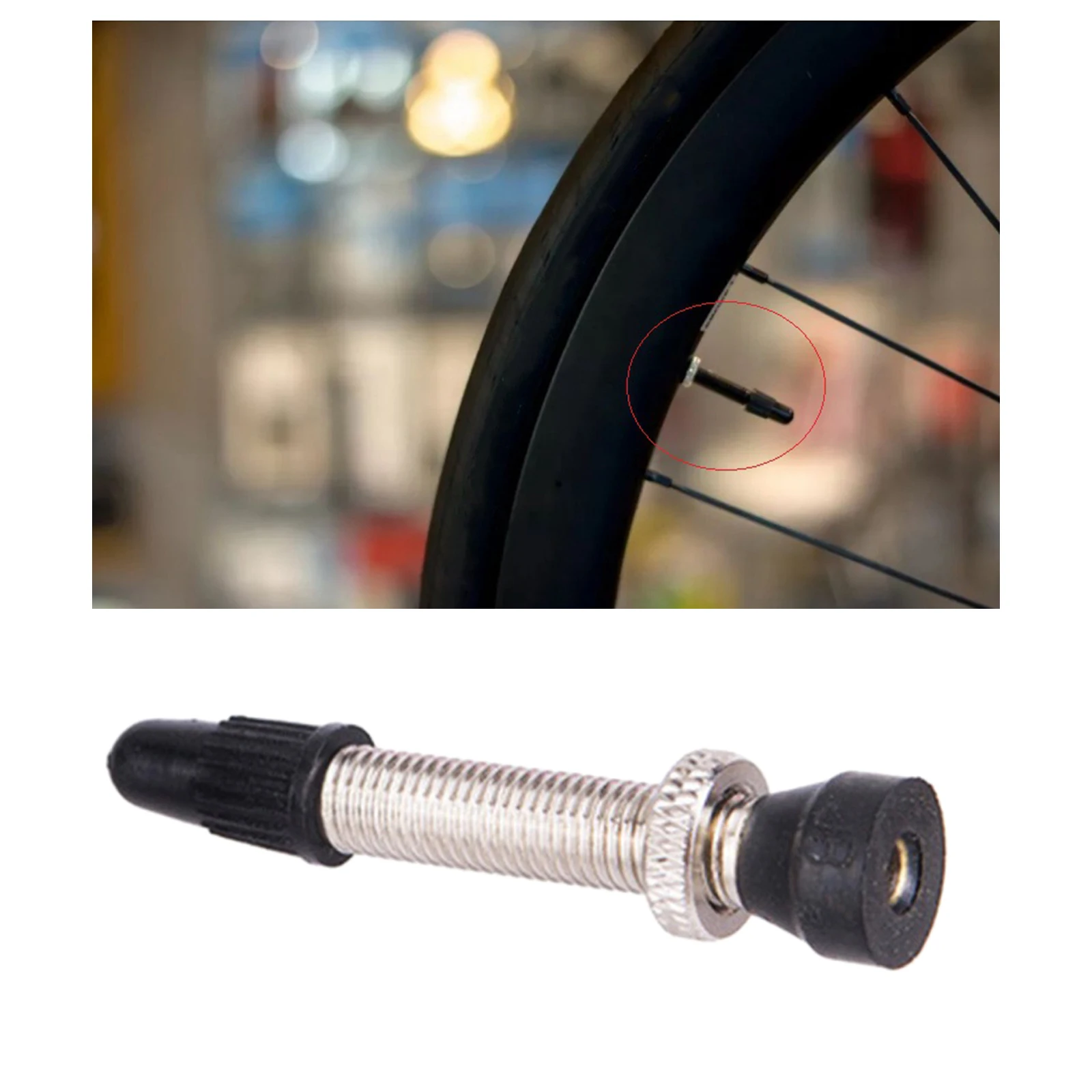 Metal Bike Tubeless Tire Valve Mountain Road Bicycle Vacuum Tyre Repair Extend 45mm Presta Valve Stem Replacement & 