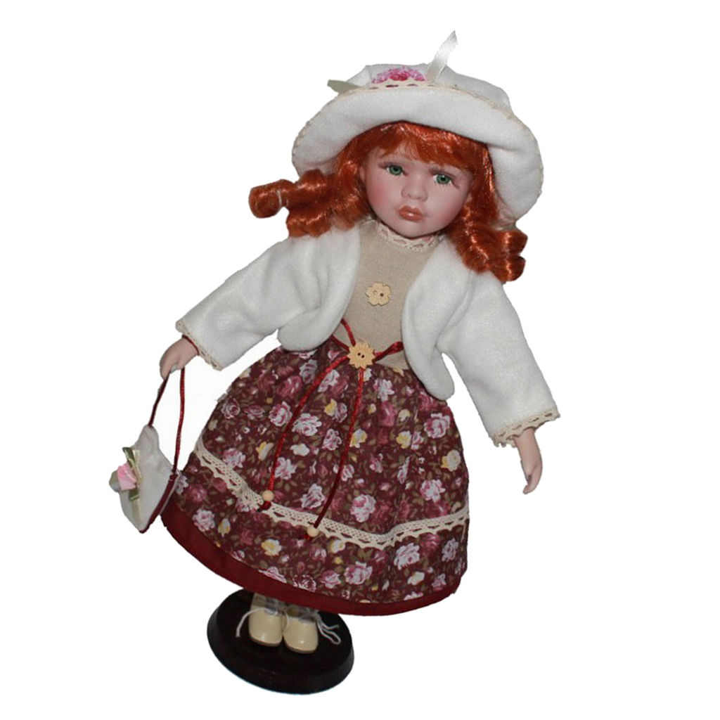 Handmade Victorian Porcelain Doll Collectible 16inch Porcelain Doll Figurine
