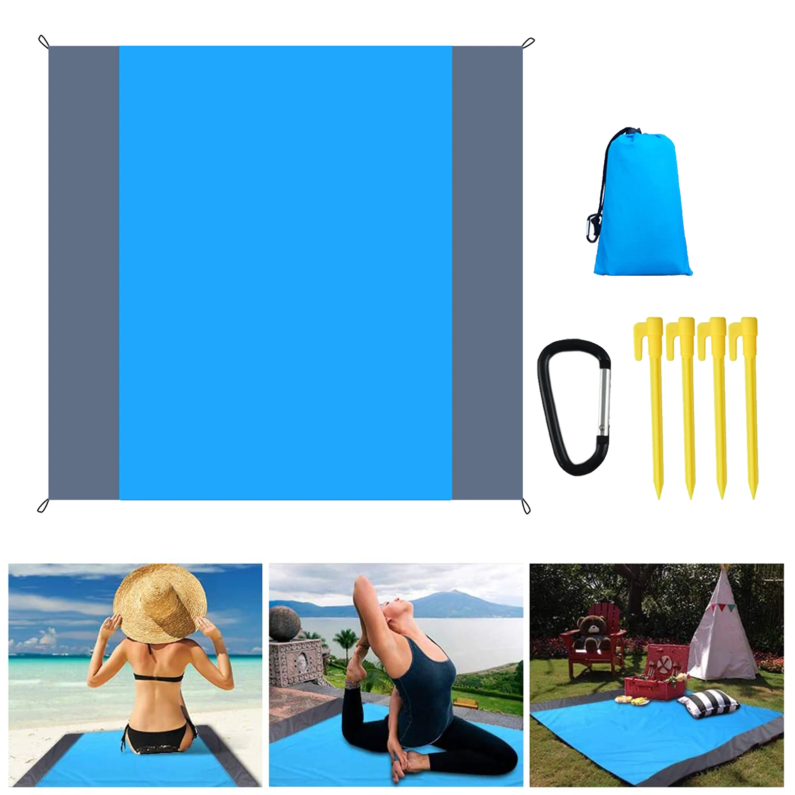 210x200cm Extra Large Beach Blanket Quick Drying Picnic Mat Camping
