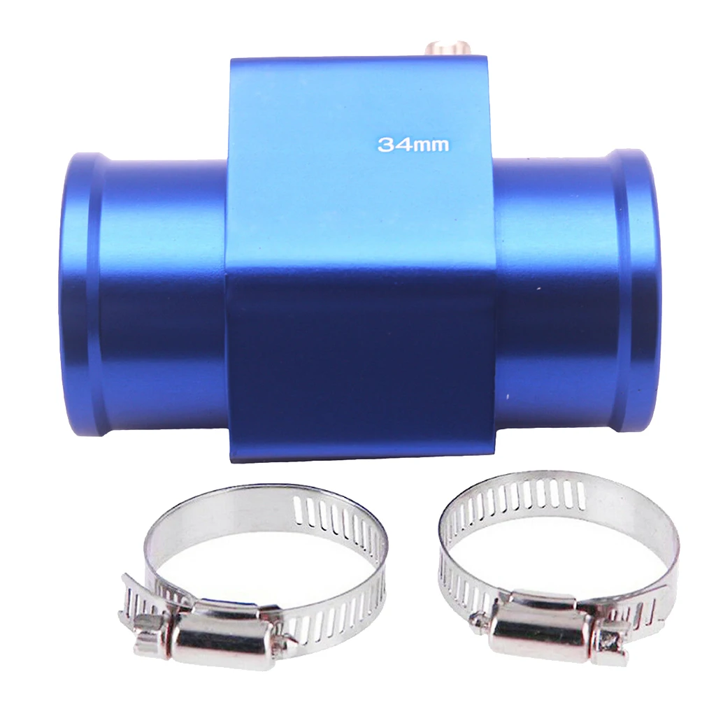 Water Temp Joint Pipe,  Car Water Temp Joint Pipe Hose Sensor Gauge Adapter, Blue (34mm)