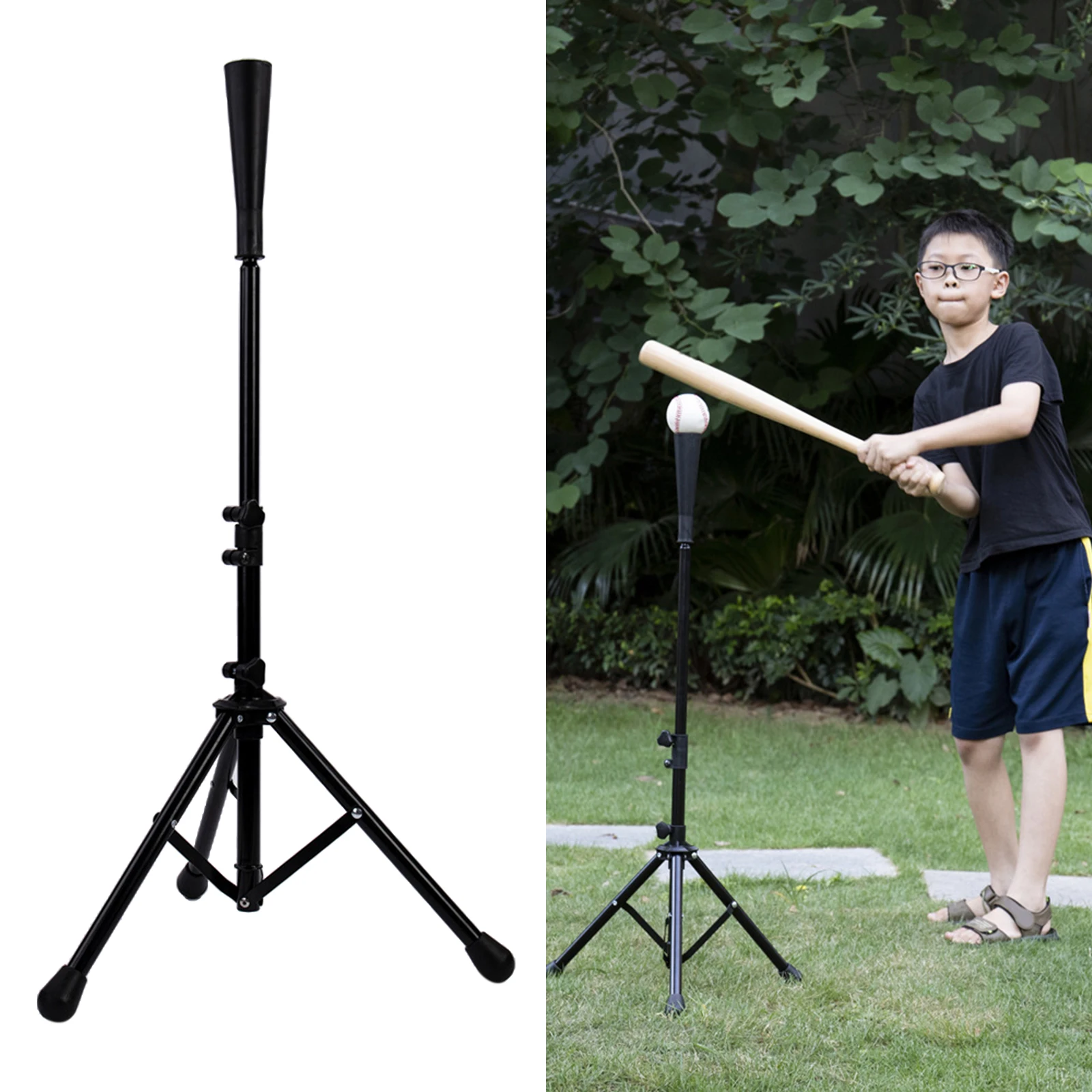 Outdoor Baseball Tee Batting Tripod T Stand Training Mount Adjustable Hitting Tee Softball Practice Ball Accessories Plastic