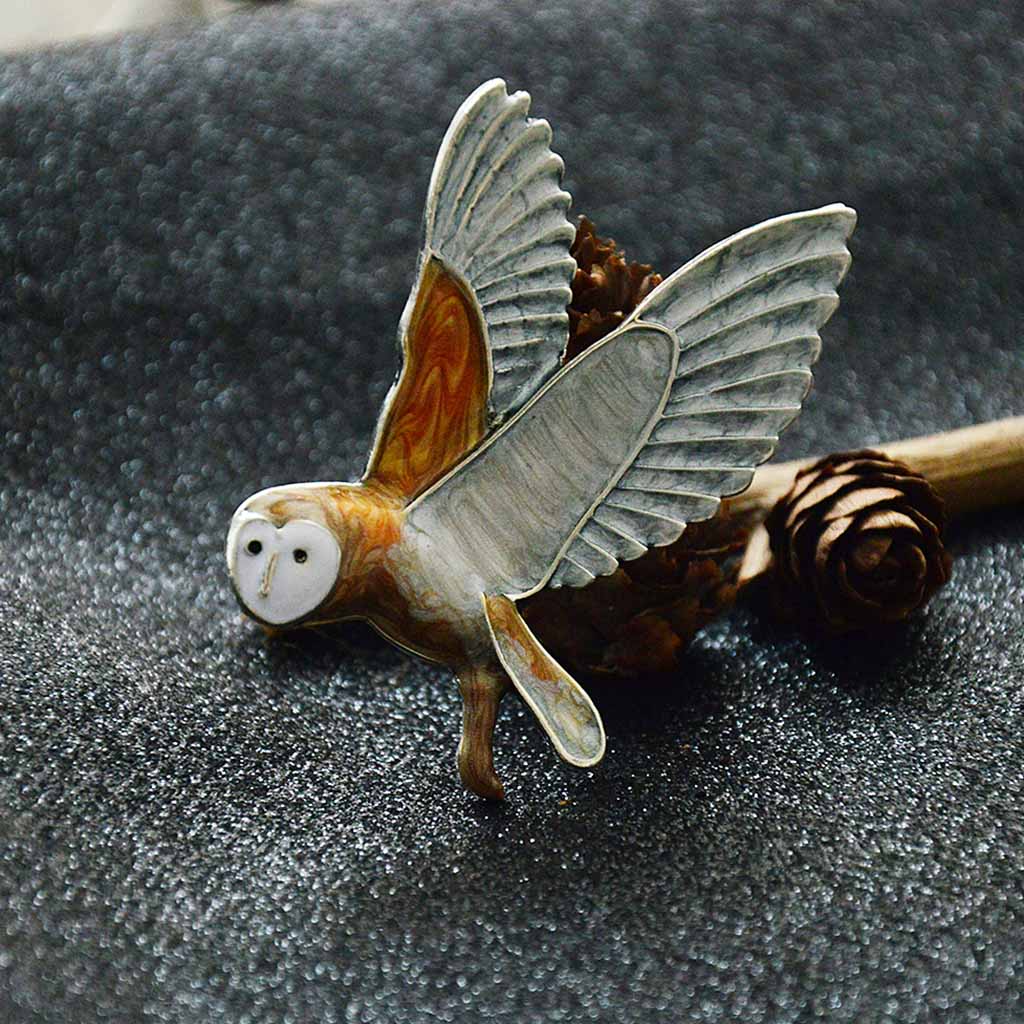 Enamel Crystal Rhinestone Owl Bird Brooch Pin Insect Lapel Pin Brooch