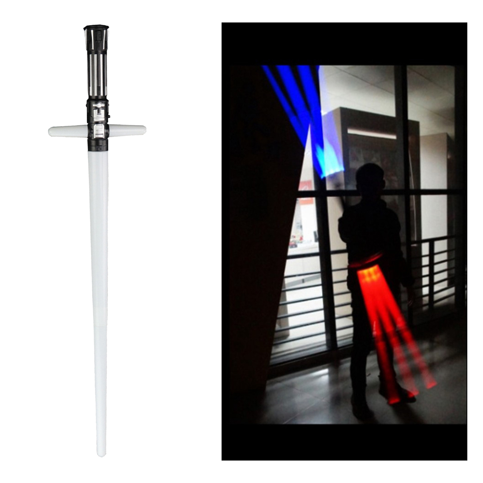 2-in-1 Flashing Lightsaber Roleplay Costume 7 Colors Changing  Presents