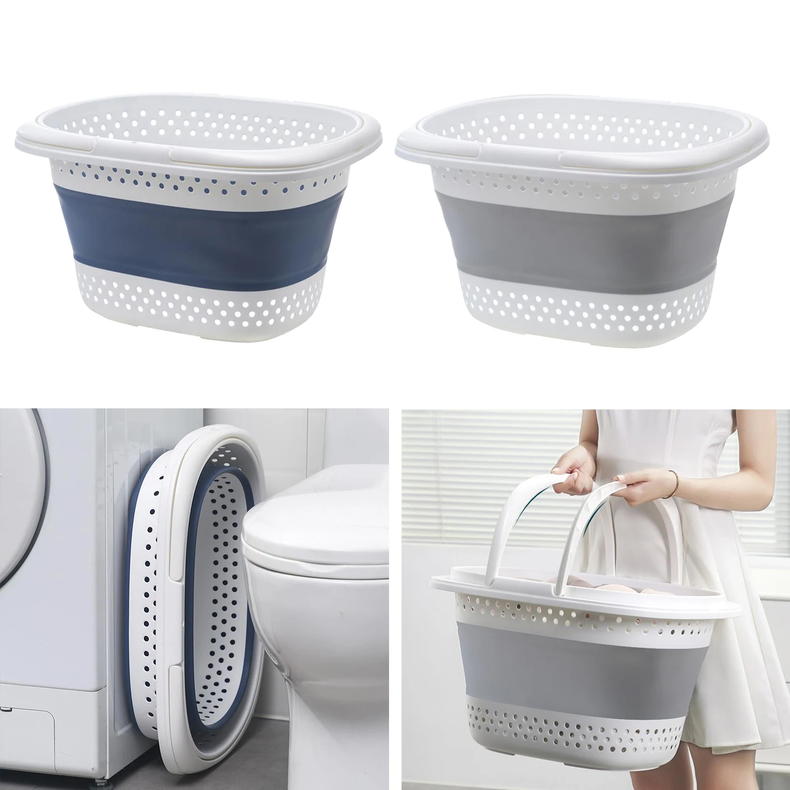 Collapsible Laundry Basket Home Washing Clothes Storage Space Saving Folding 