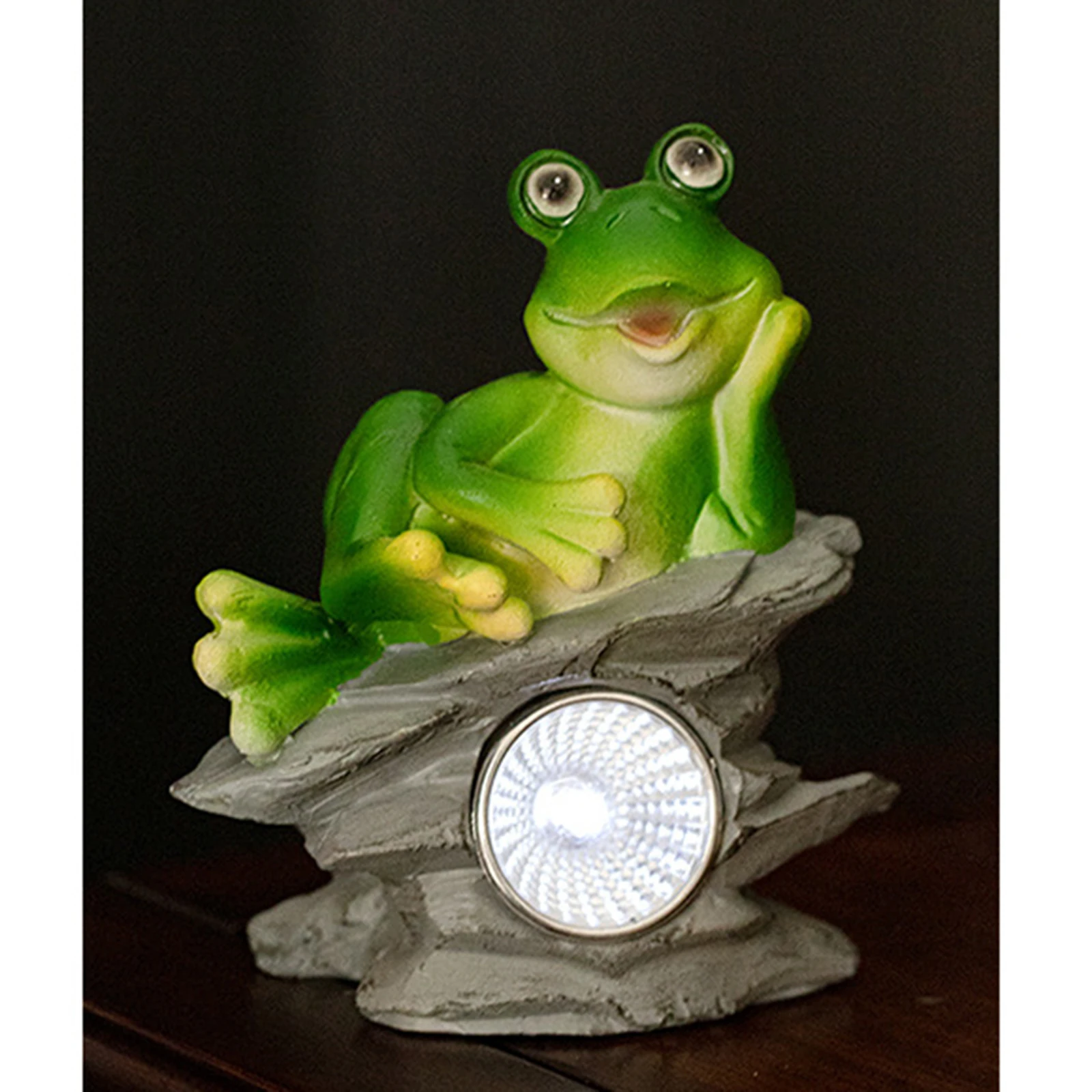 Solar Power Garden Statues Frog LED Lights Spring Decorative Backyard Gift