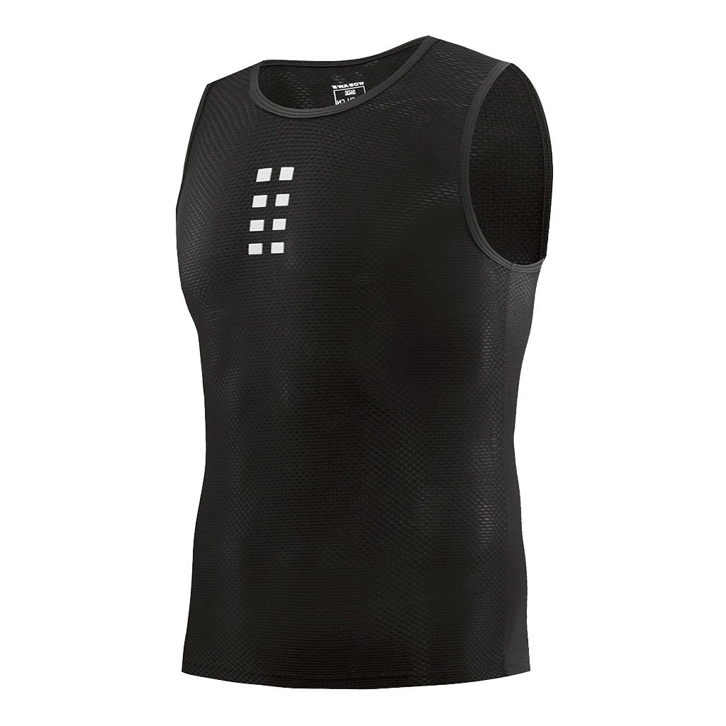 Reflective Men's Cycling Base Layer Top Undershirt Biking Sleeveless Shirt