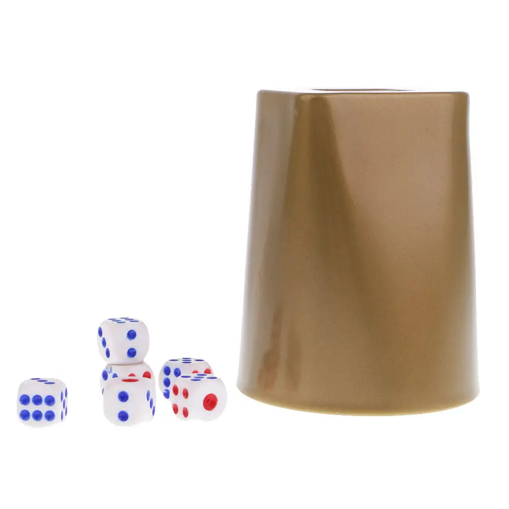 Rhombus Dice Cup with 6Pcs Dices for KTV Bar Pub Casino Game