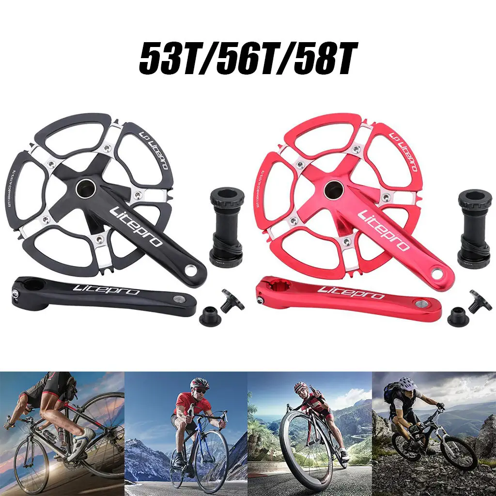 Single Chainring Bike Crank Arm Set 170mm 130BCD Crankset for Folding Bicycle