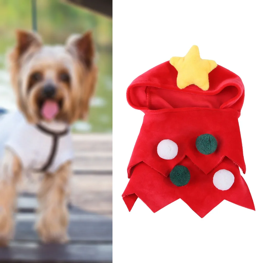 Dog Christmas Tree Costume Pet Halloween Cosplay Dress Warm Pet Holiday Clothes Jumpsuit Costume for Christmas Cosplay Party