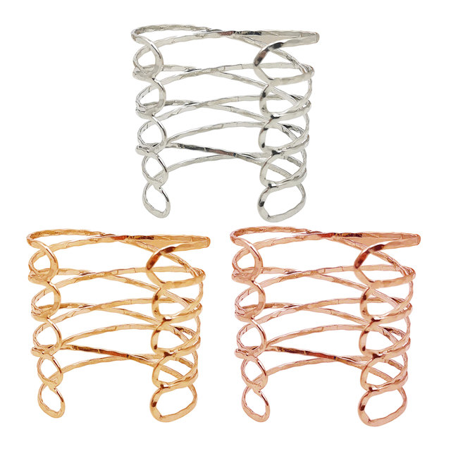 1pc Fashionable Criss Cross Arm Cuff For Men Women For Daily Decoration