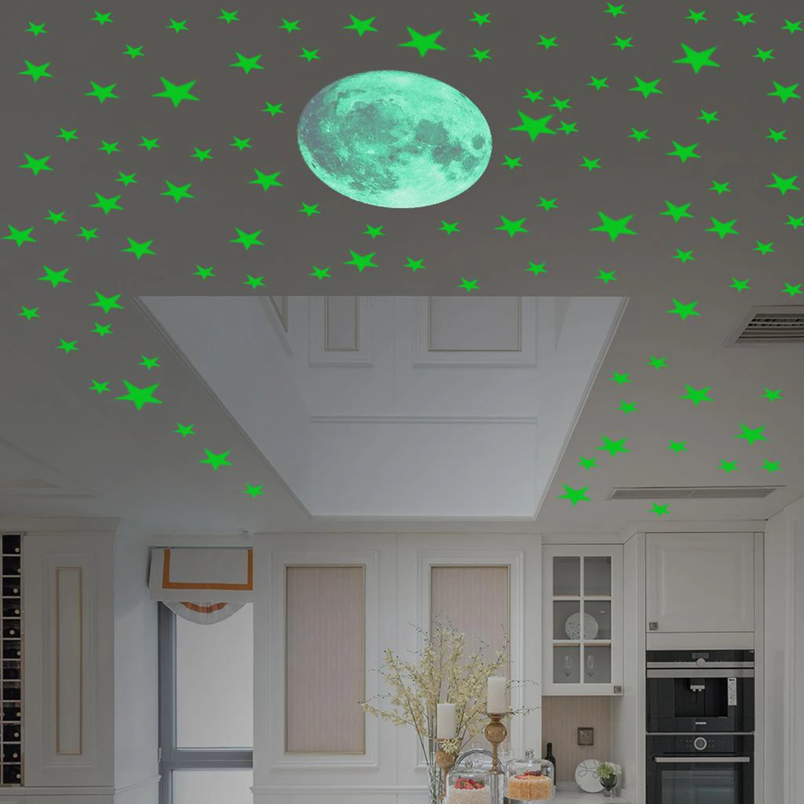 435pcs Glow In The Dark Stars Planets Wall Stickers Decal Luminous Kids Room