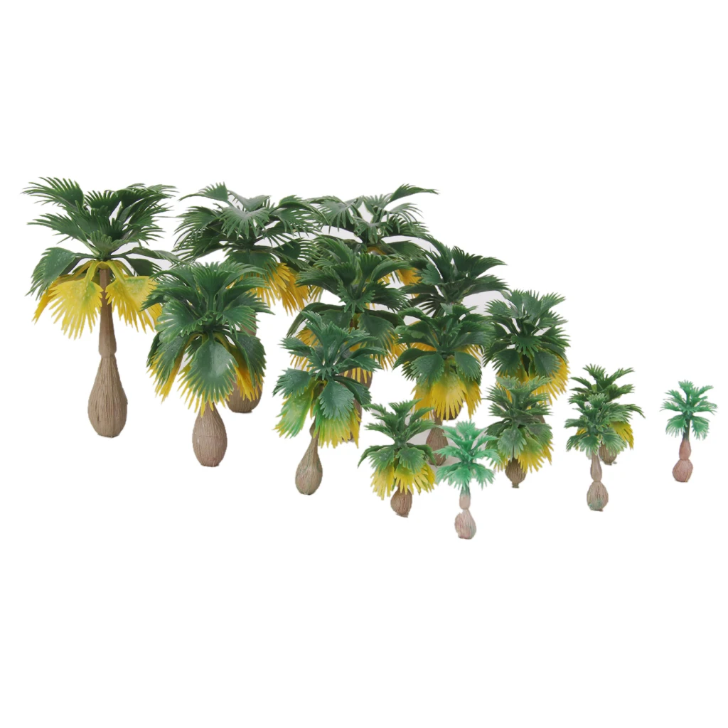 15 Miniature Trains Palm Trees Forest Beach Diorama Landscape N Z Scale 1: