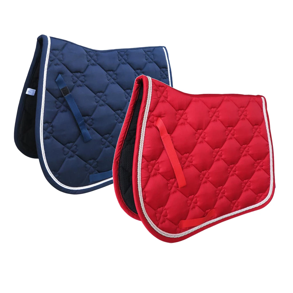 Square Quilted Cotton Comfort English Saddle Pad Horse Riding Pad Shock Absorb
