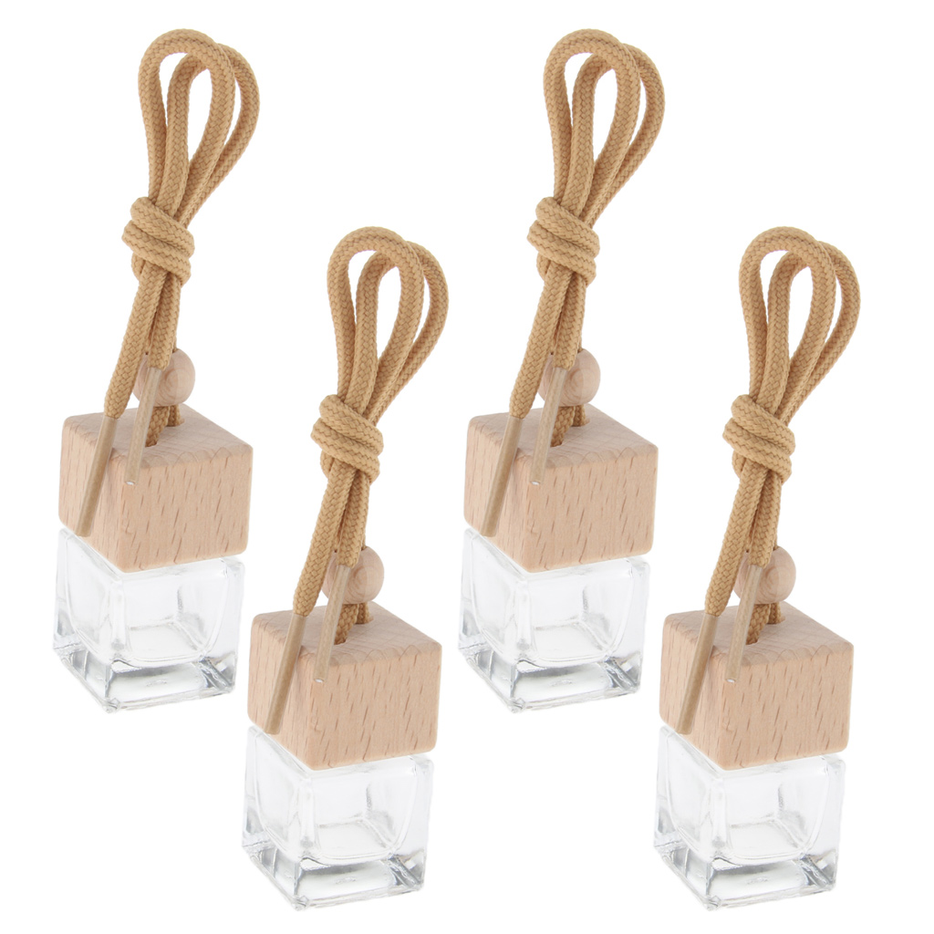 4Pcs 6ml Empty Car Hanging Perfume Bottle Diffuser Air Freshner Ornament