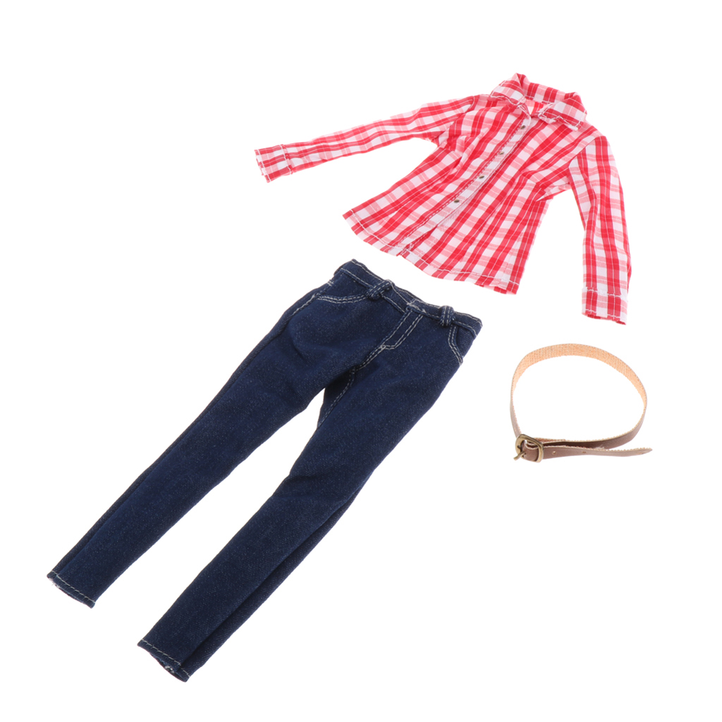 1/6 Scale Female Figure Doll Clothes, Handmade Costume, Long Sleeve Plain Shirt