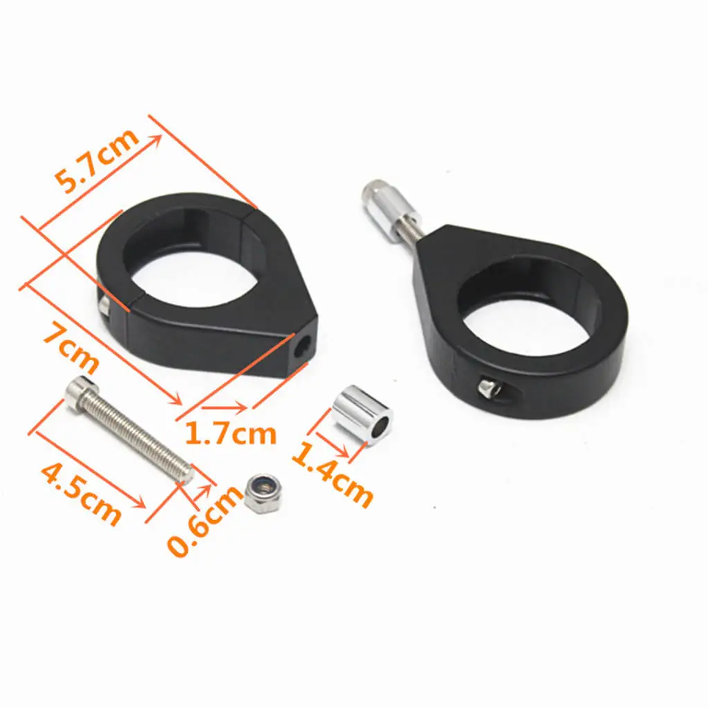 Pair Turn Signal Mount Bracket 41mm Fork Relocation Clamps for Harley Black