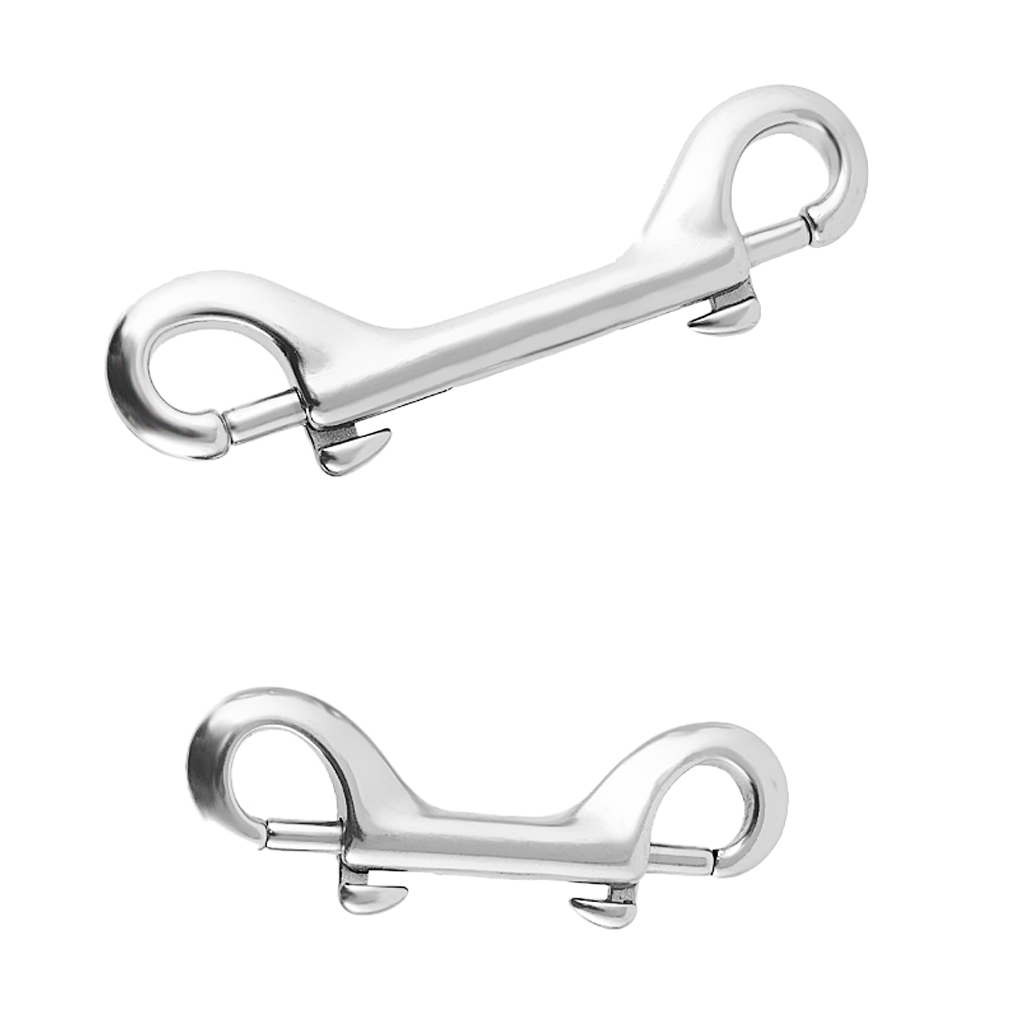 MagiDeal 2 Pieces Stainless Steel Scuba Diving Double End Snap Hooks Buckle Metal Clip for Heavy Duty Projects Secure Rope