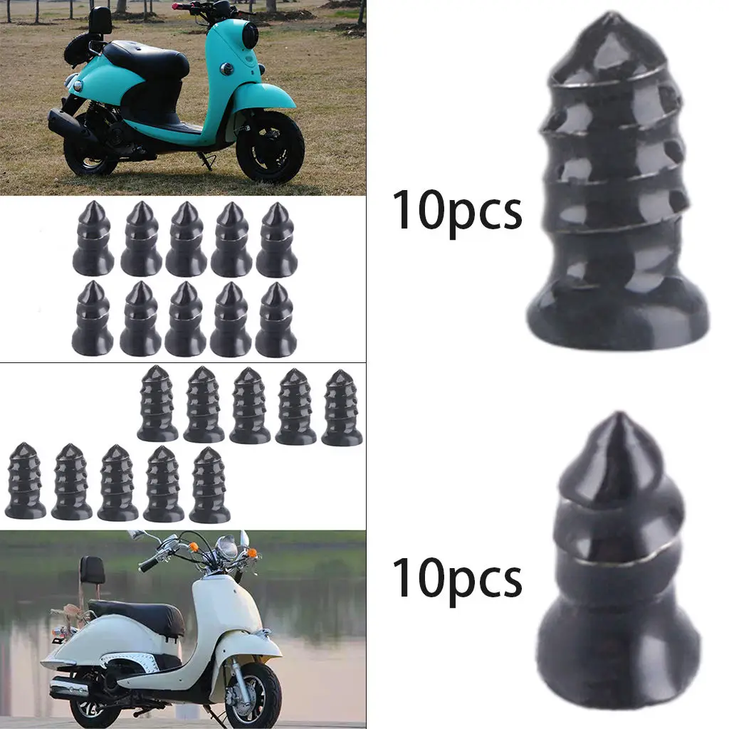 Set of 10 Motorbikes Tire Repair Rubber Nails Economical Accessories Tools for Automobiles Vacuum Tyre Self-Service