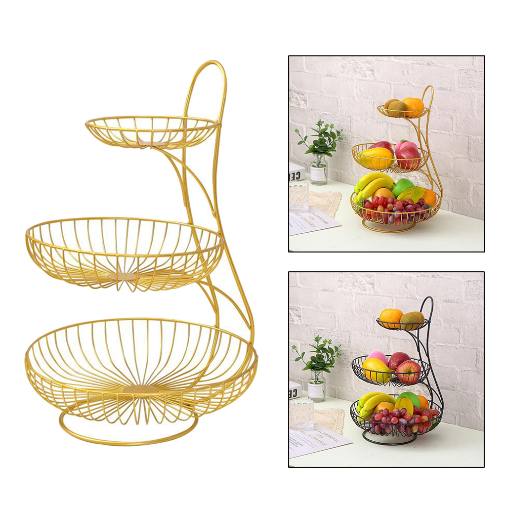 2-Tier/3-Tier Decorative Bowls Modern Fruit Basket Vegetable Storage Home