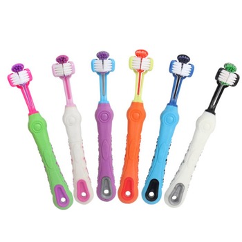 New Three Sided Pet Toothbrush and Finger Toothbrush Dog Brush Addition Bad Breath Tartar Teeth Care Dog Cat Cleaning Mouth 17