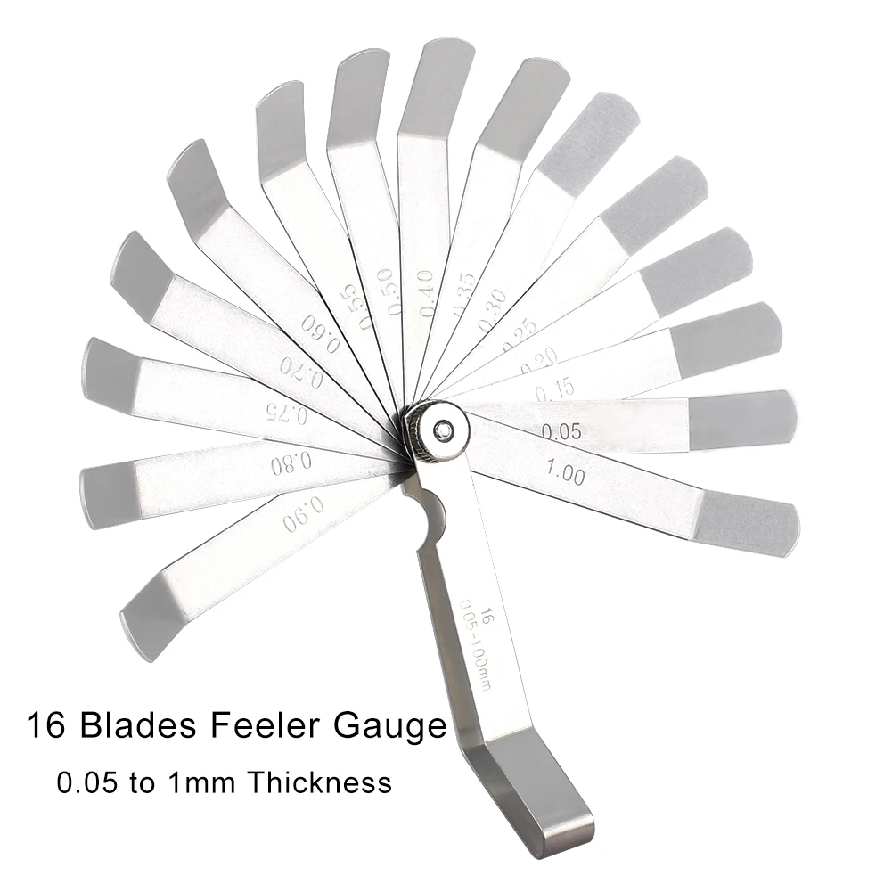Feeler Filler Gauge Curved Stainless Steel Metric 0.05-1mm Thickness Gage 