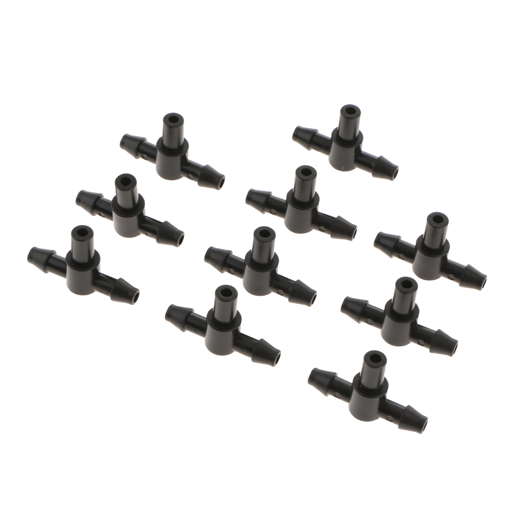 10pcs 4/7Flat T-Type Capillaris Micro Drip Irrigation System Hose Watering