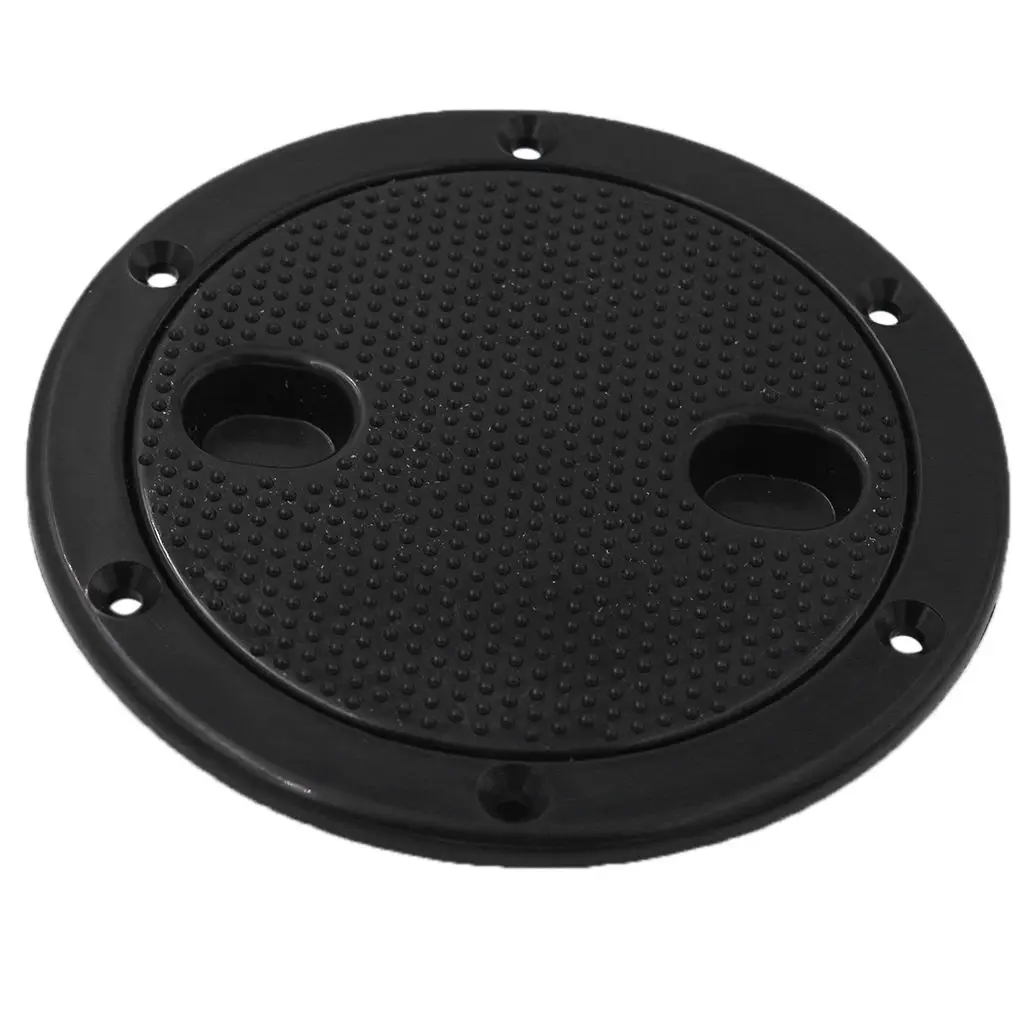 Black Circular Non  Inspection Hatch Screw Out Deck Plate for RV Marine Boat