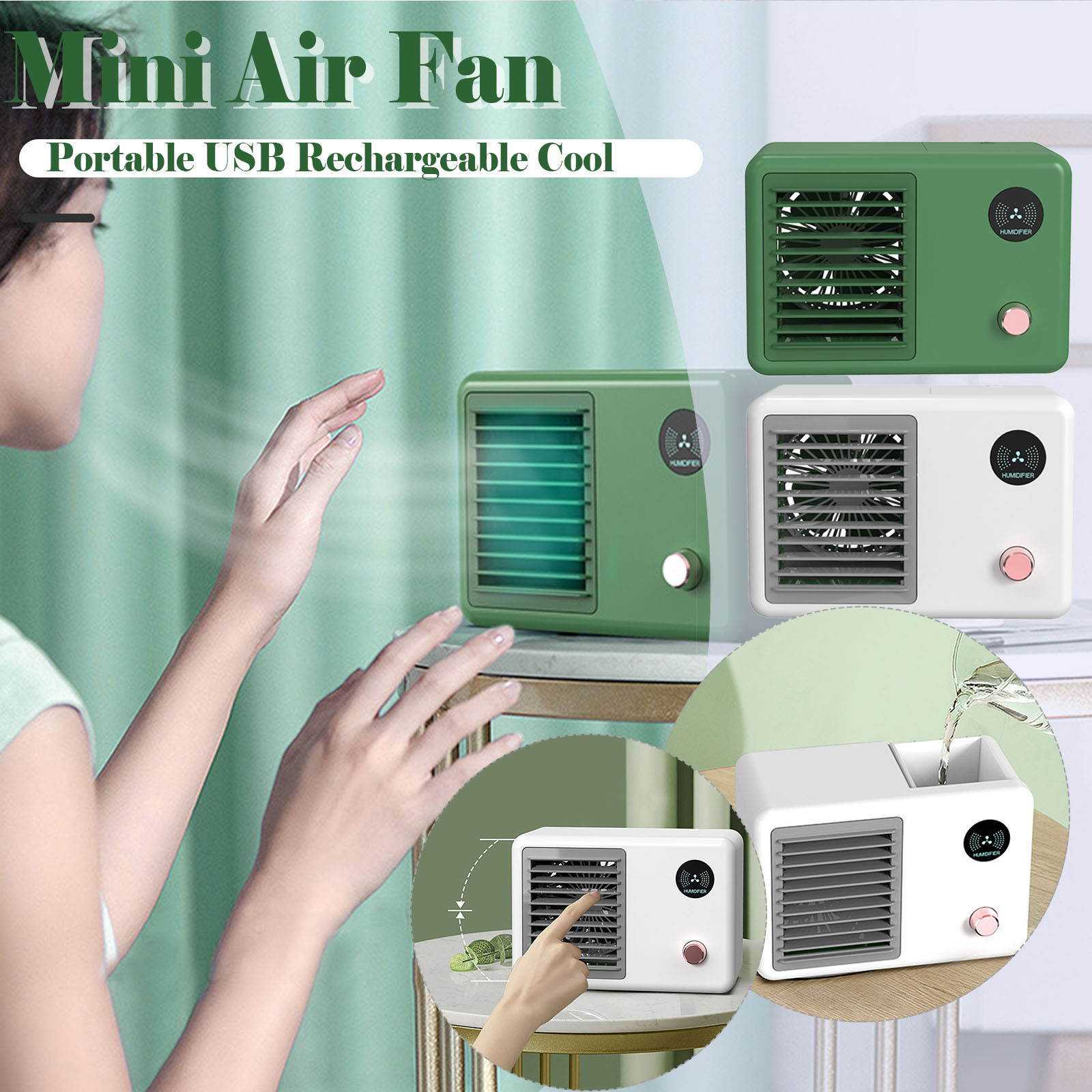 Condicionador de ar portátil mini ventilador de