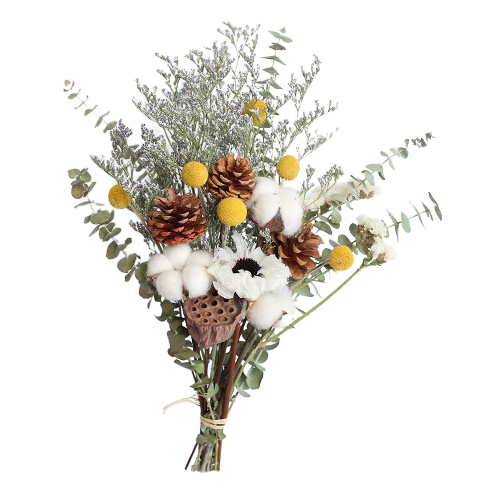Real Dried Pine Cone Eucalyptus Daisy Flower Bunch Bouquet Home Party Decor