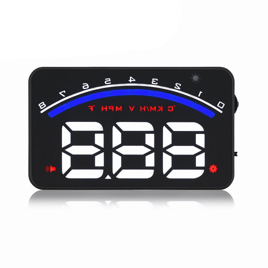 M9 OBD2 Multi-color Car HUD Head Up Display Speed Fuel Tank Water Temp Warning Speedometer