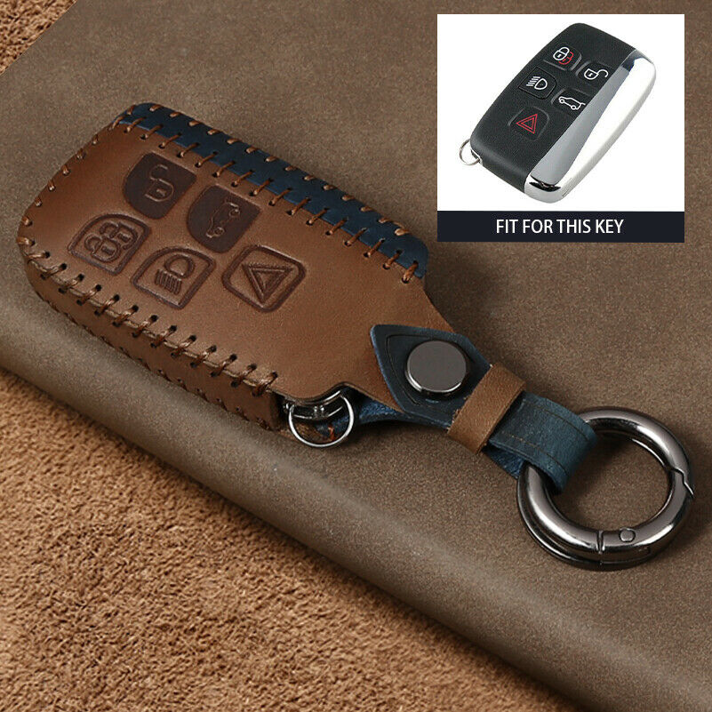 Copertura della cassa chiave a distanza in pelle retrò fatta a mano per Range Rover Land Rover Sport Discovery 4 per Jaguar XE XJ XJL XF C-X16 chitarra - H40c0302ed3724679a583eae6ea13695co