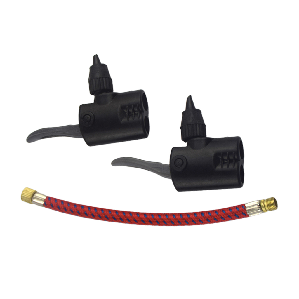 Nylon Pump Dual Head Schrader Presta Valve Extension Hose Extender Tube Adapter
