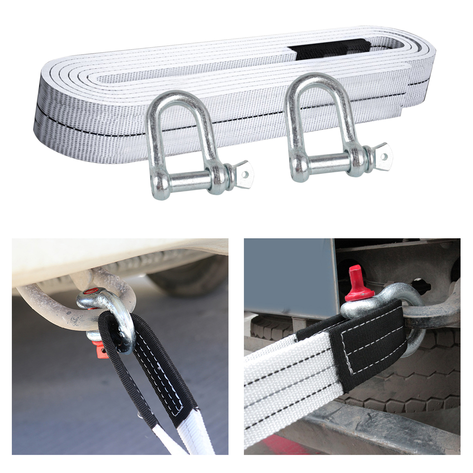 Durable High Strength Trailer Winch Strap (Up To 6 Ton) 5 Meters Towing Ropes with Hook for Car  Equipment