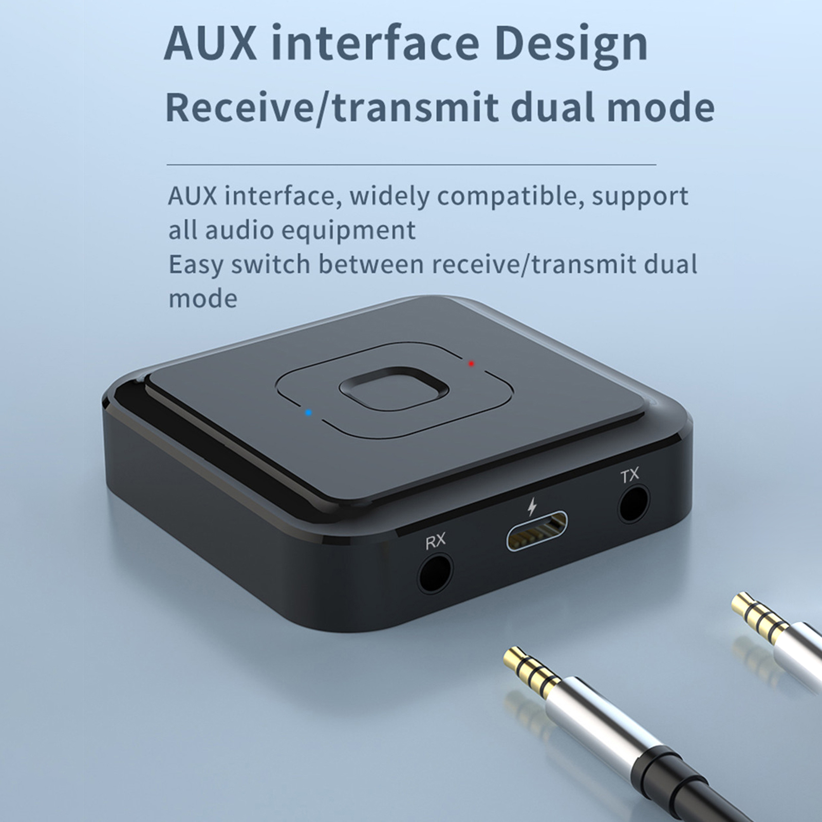 Portable Bluetooth 5.1 Audio AUX Transmitter and Receiver, Compact Size, Plug and Play