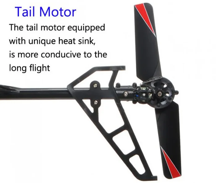 WLtoys V913 RC Helicopter, Tail Motor Tail motor equipped with unique heat sink, is more conducive to the long flight