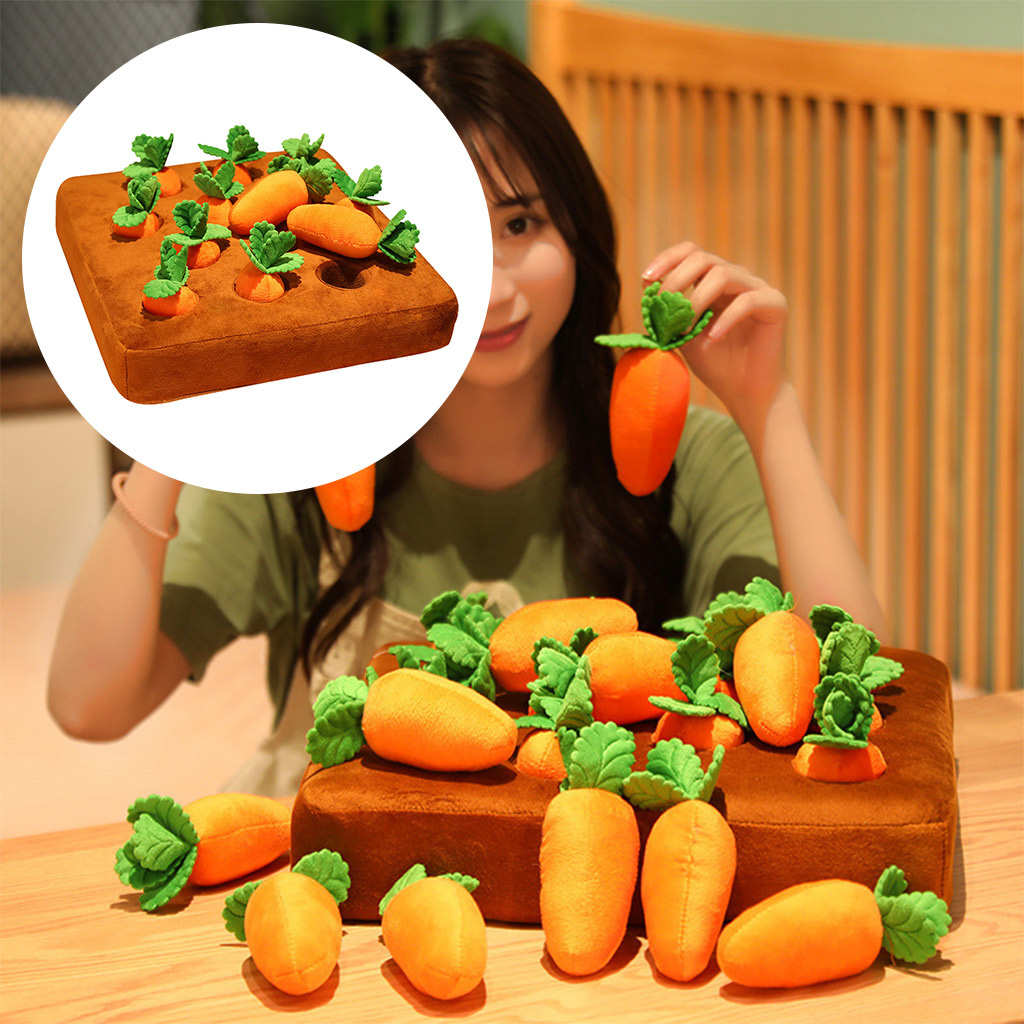 Carrot Plush Toy Montessori Toys for 1 Year Old Toddlers Creative Pull Up Carrots Plush Toy