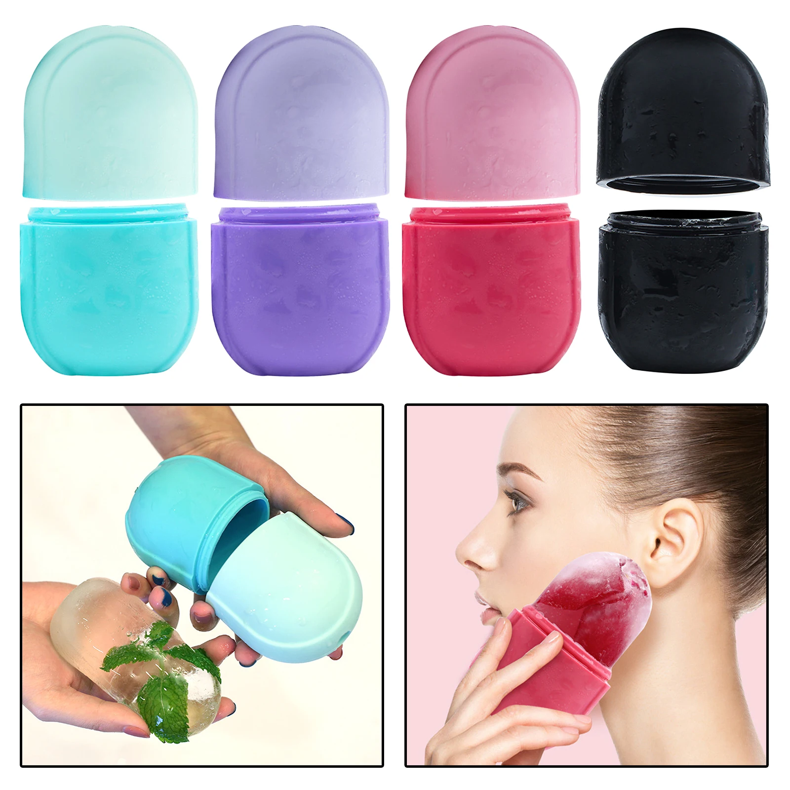 Set of 2 Small Ice Massage Cups Fitness Cold Massage Roller for Muscle Face