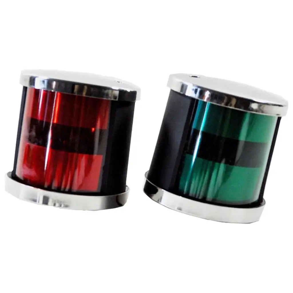 LED Navigation Lights Green and Red 316 Stainless Steel Sidelights Fit for Marine Sailing